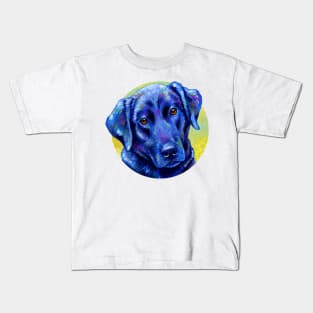 Loyal Companion -  Colorful Black Labrador Retriever Dog Kids T-Shirt